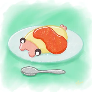 アノマロカリスを調理のイラスト